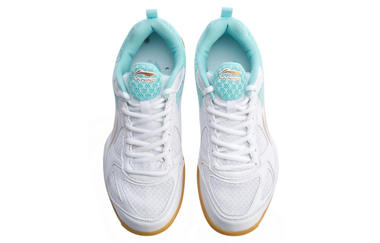 Li Ning Table Tennis Cushioning Slip Resistant Abrasion Resistant Low top Training Shoes Unisex White Blue