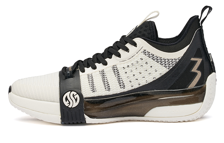 361° Zen 3 Abrasion Resistant Slip Resistant Mid top Performance Basketball Shoes Men’s White Black