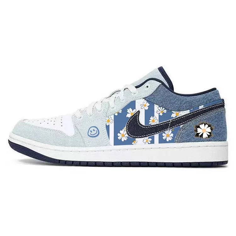 Jordan Air Jordan 1 Fashion Low top Vintage Basketball Shoes Men's Blue