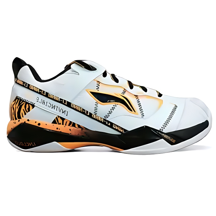 Li Ning Cushioning Slip Resistant Abrasion Resistant Low top Badminton Shoes Men’s White