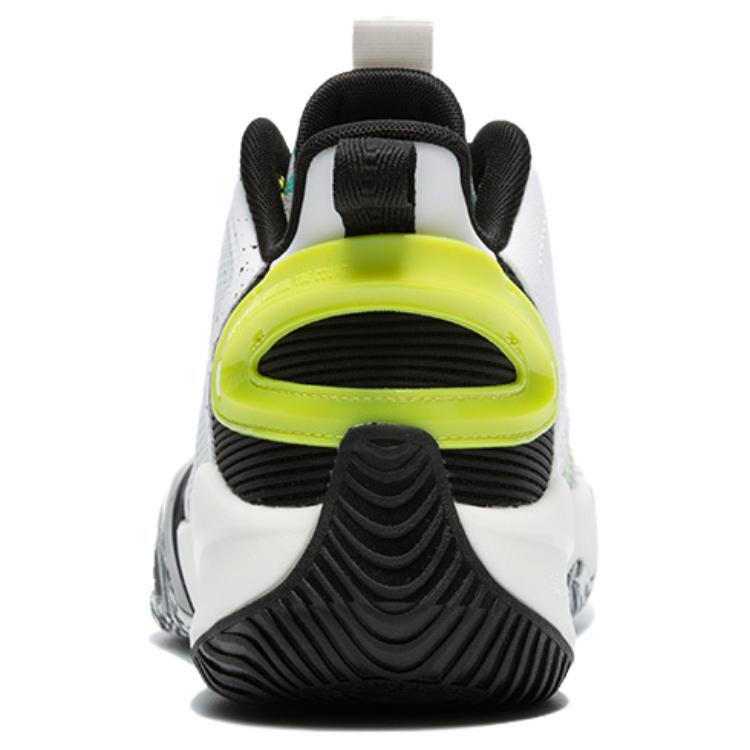 QIAODAN Cushioning Slip Resistant Abrasion Resistant Breathable High top Basketball Shoes Men’s White Black