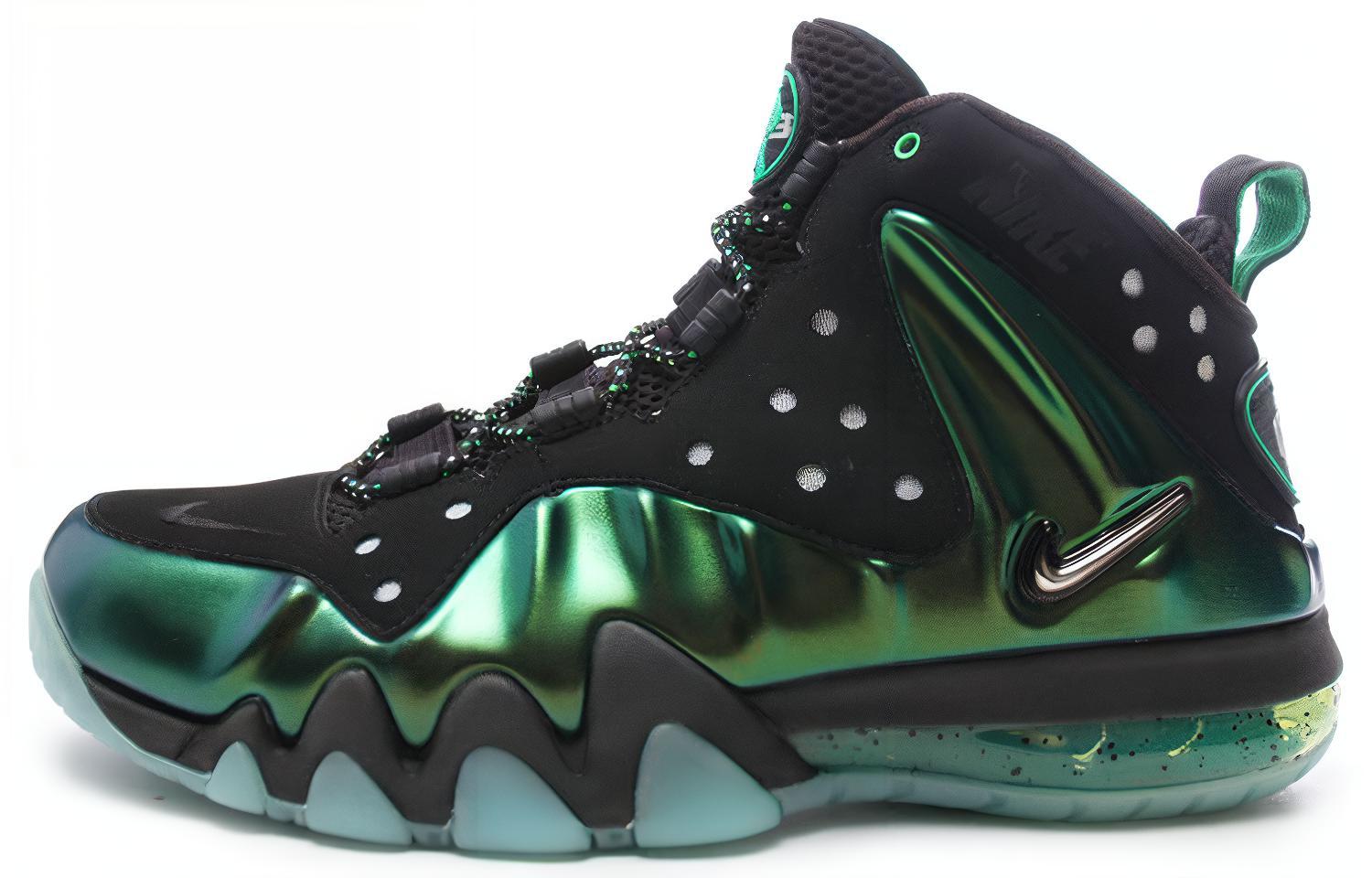 Nike Barkley Posite Max Gamma Green Barkley non-slip lightweight high-top retro basketball shoes men's green and black