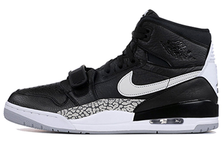 Jordan Legacy 312 black white synthetic leather OG style non-slip breathable high top retro basketball shoes men's carbon black
