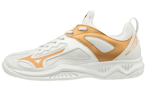 Mizuno Shadow Volleyball Shoes Women's Low Top White/Gold