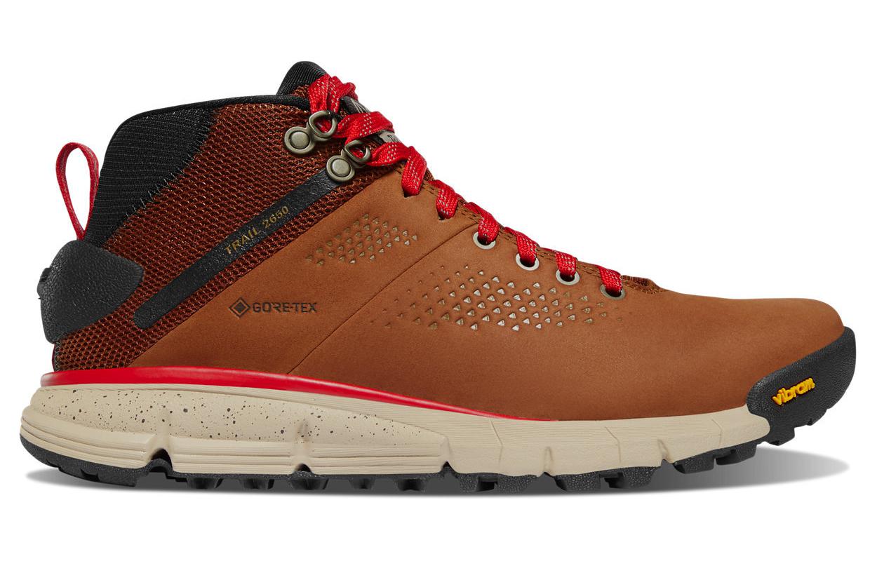 Danner Trail 2650 Cushioned Slip-Resistant Water-Resistant Lightweight Mid-Top Hiking Trekking Shoes Women’s Brown Red