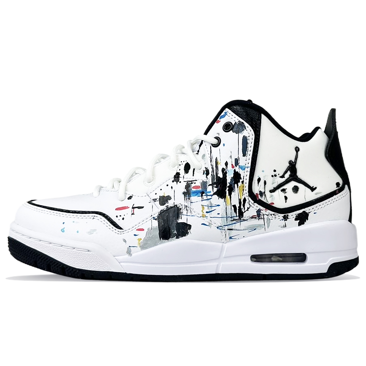 Jordan Courtside 23 Slip Resistant Abrasion Resistant Mid top Vintage Basketball Shoes Men’s Black White