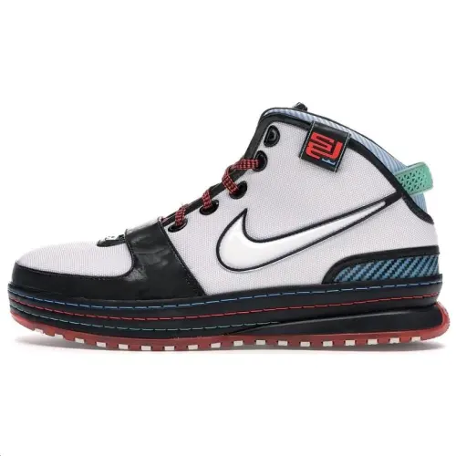 Nike Lebron 6 Comfortable Slip Resistant Slip Resistant Mid top Basketball Shoes Men's White Black