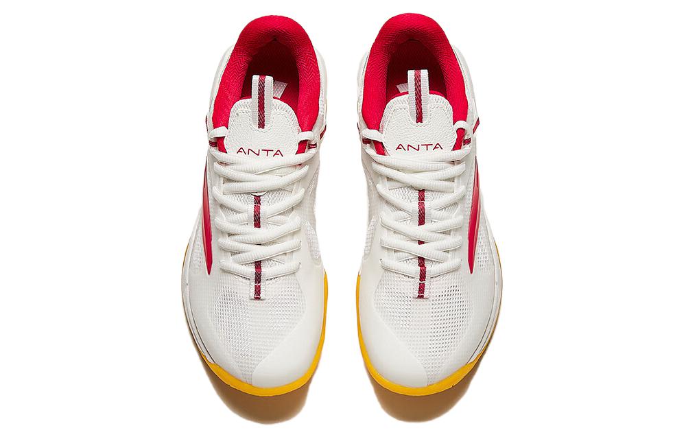 Anta Mesh Cushioning, Wear Resistant Low top Badminton Shoes Women’s White Red