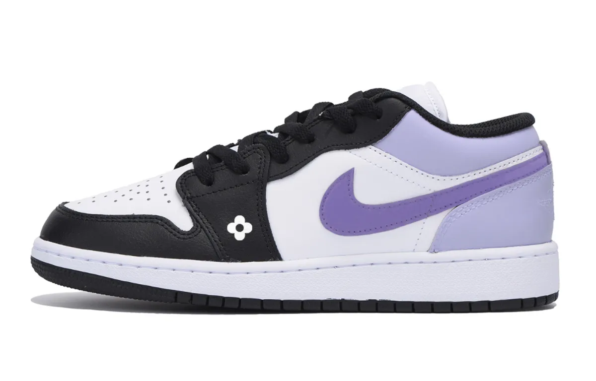 Jordan Air Jordan 1 Low top Vintage Basketball Shoes Men's White Purple