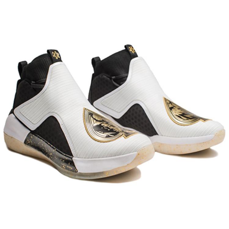 Li Ning YuShuai 12 Slip Resistant Abrasion Resistant High top Basketball Shoes Men’s Black Gold