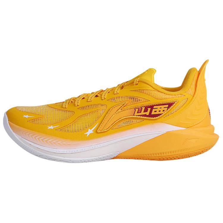 Li Ning SONIC 12 PE Edition Cushioning, Wear Resistant Low top Basketball Shoes Men’s Yellow White