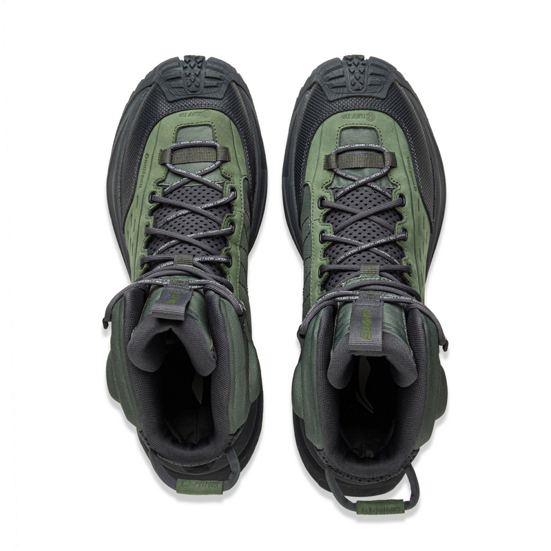 Li Ning CF Tracing, Xingchuan High top Hiking Shoes Unisex Black Green