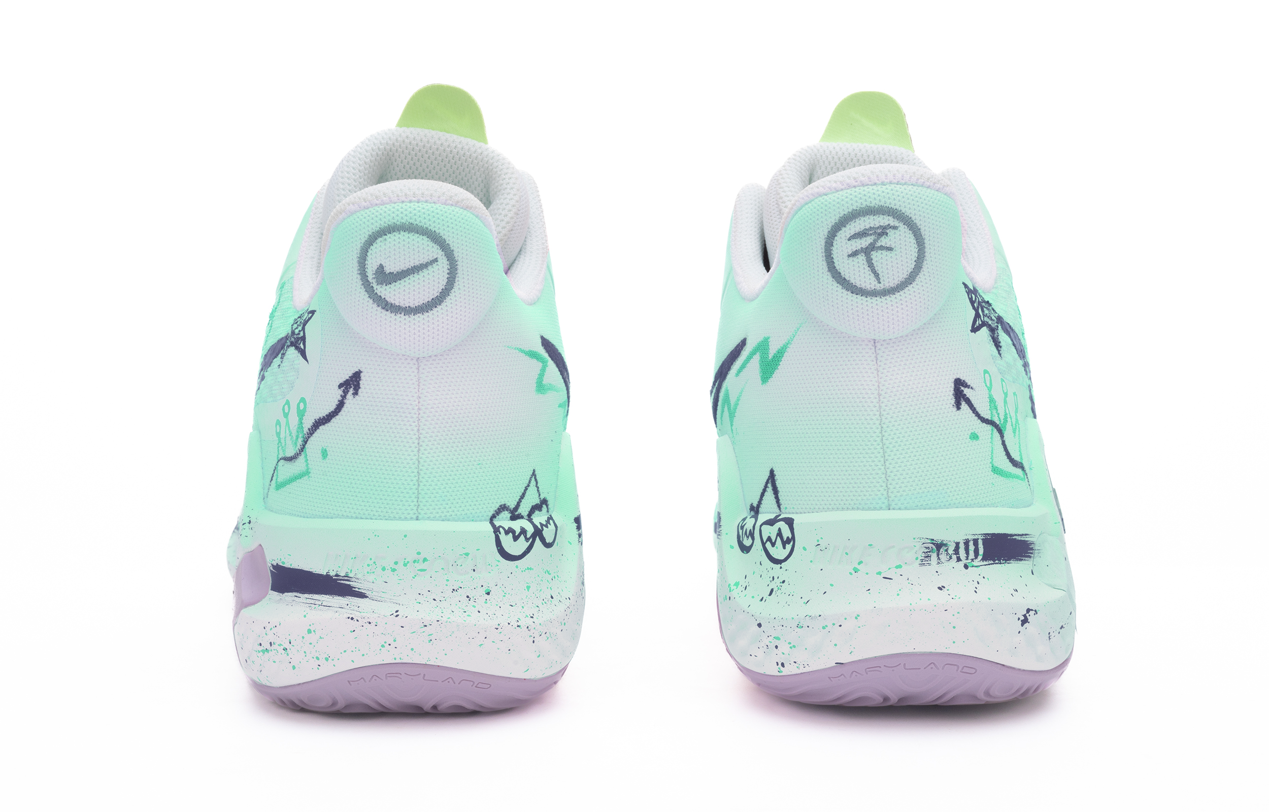 Nike KD Trey 5 IX Hand Drawn Graffiti Slip Resistant Abrasion Resistant Mid top Vintage Basketball Shoes Men’s Green