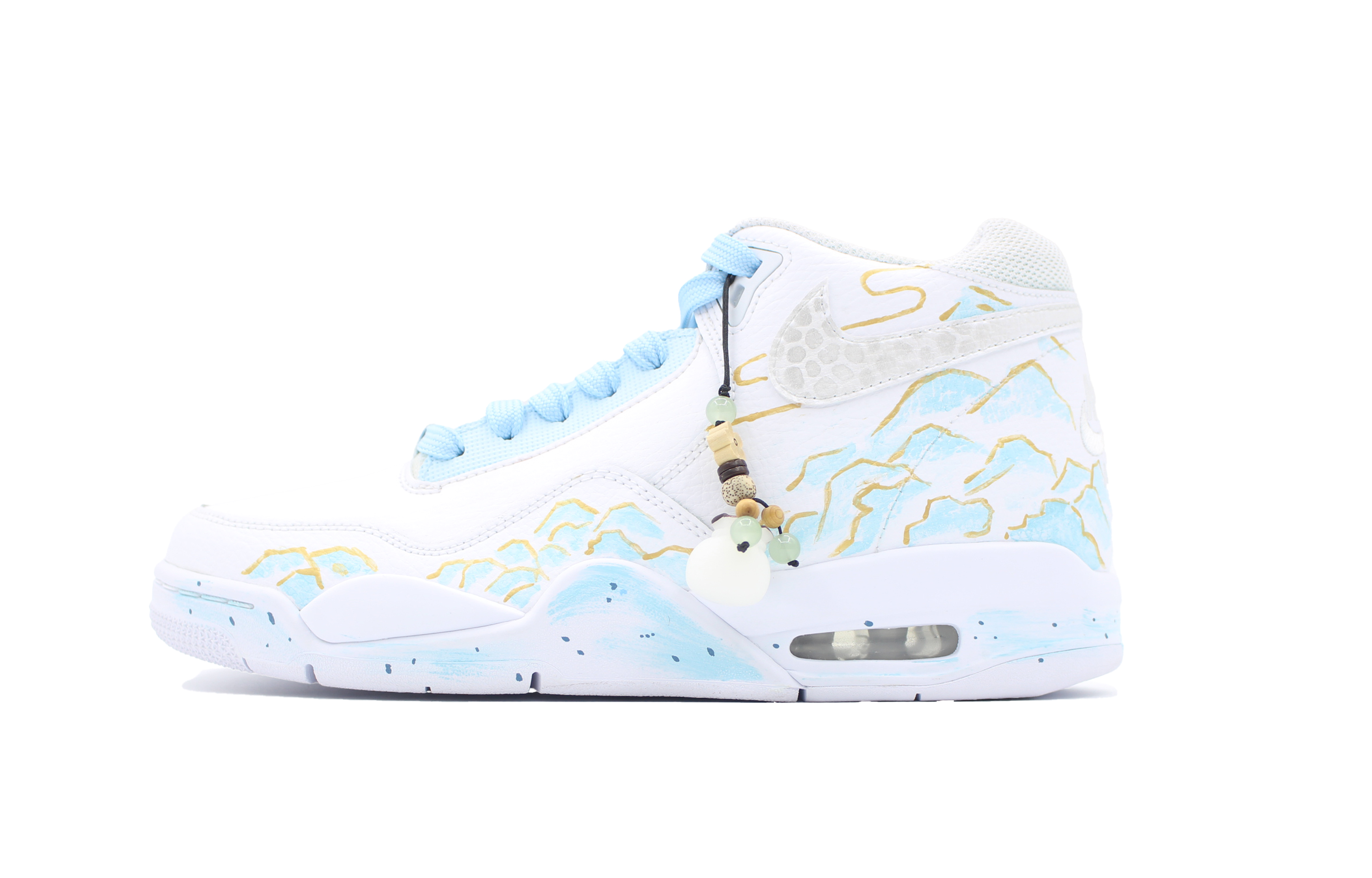 Nike Flight Legacy Layered Emerald And Golden Years Synthetic Leather Slip Resistant Abrasion Resistant Mid top