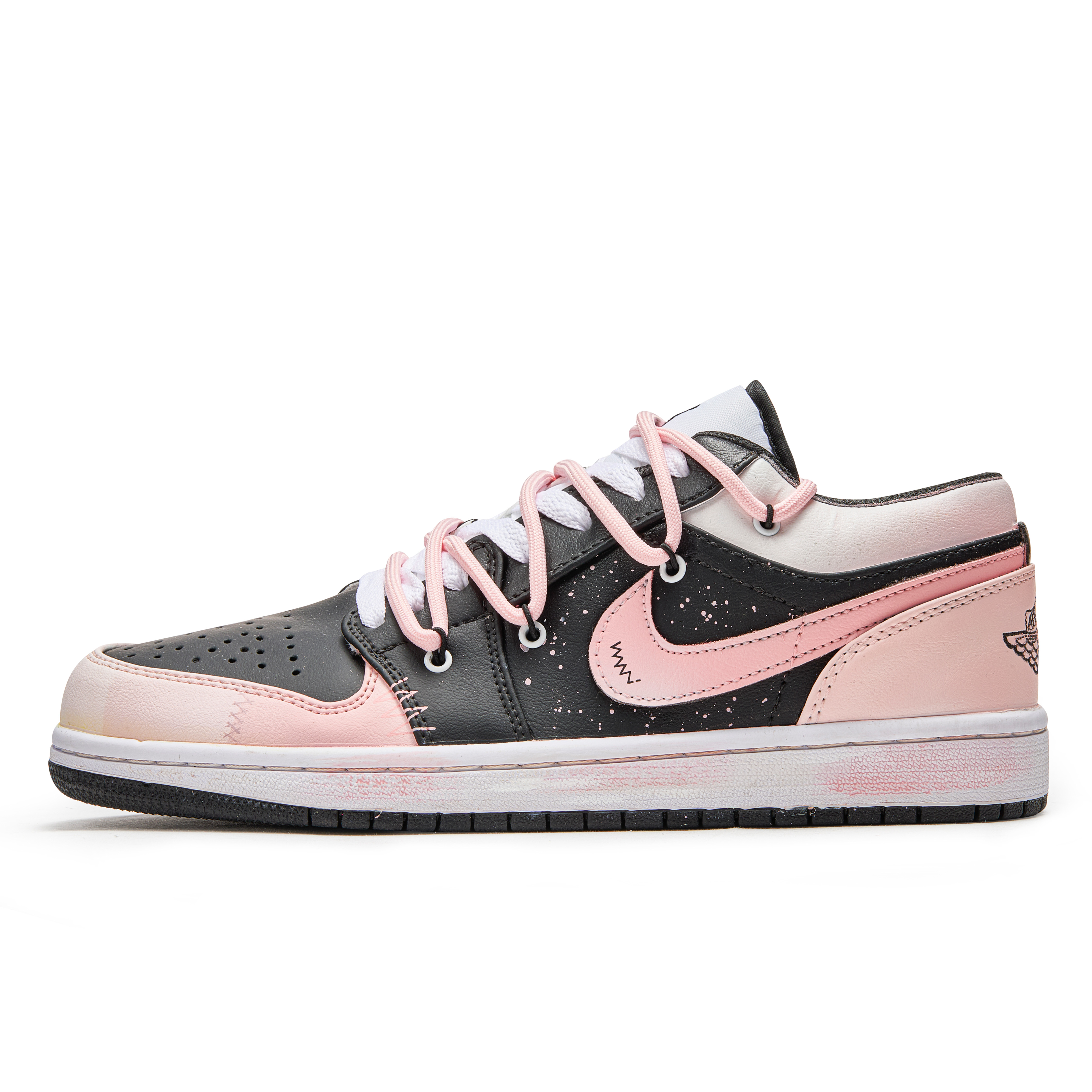 Jordan Air Jordan 1 ADCDAVINCI Custom, Simple Love Slip Resistant Slip Resistant Low top Vintage Basketball Shoes Men's