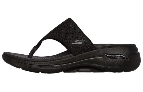 Skechers Go Walk Arch Fit Slip Resistant Slide Slippers Women's Pure Black