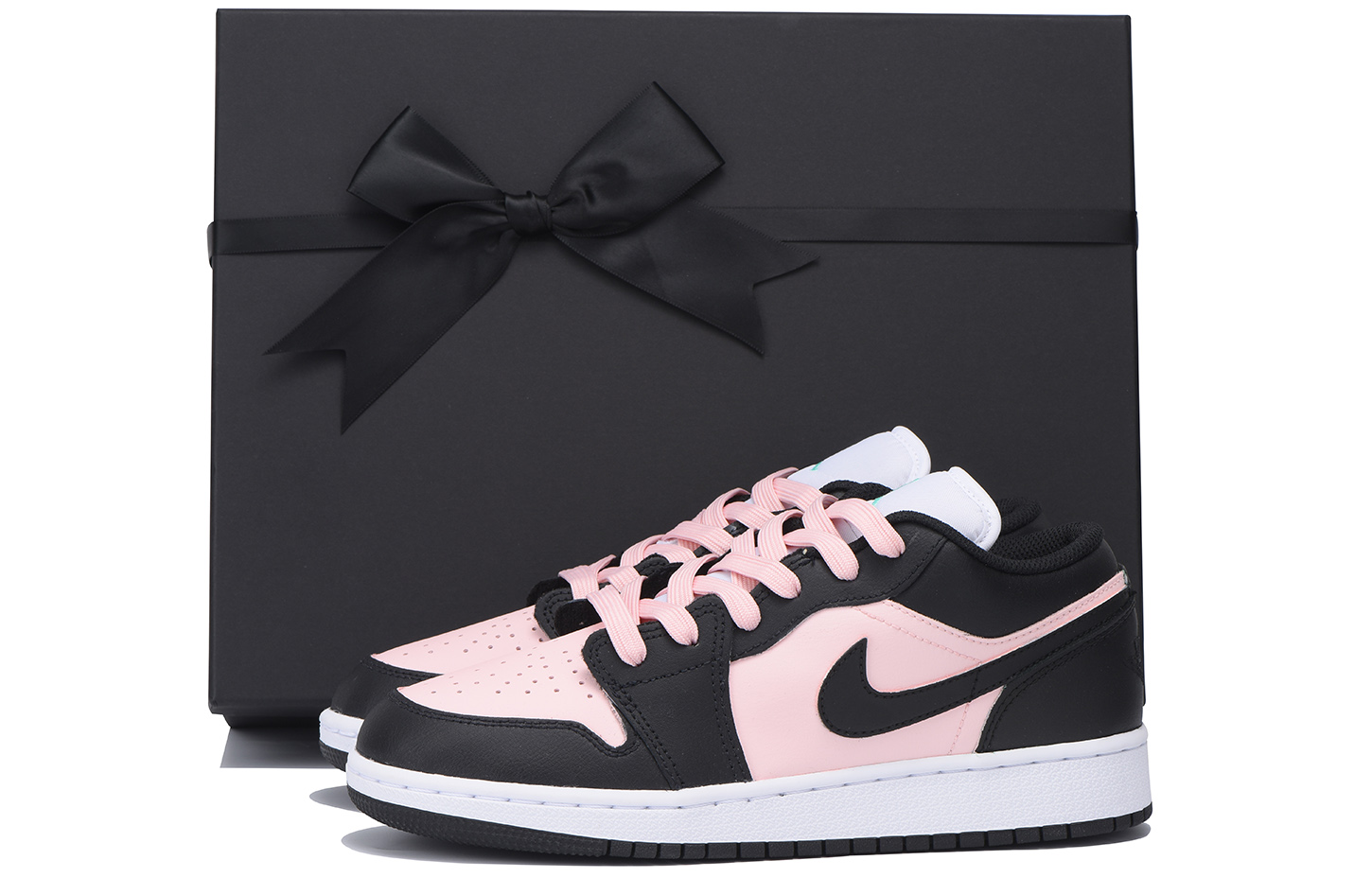 Jordan Air Jordan 1 Dopamine Dressing Cushioning, Wear Resistant Low top Vintage Basketball Shoes Women's Black Pink