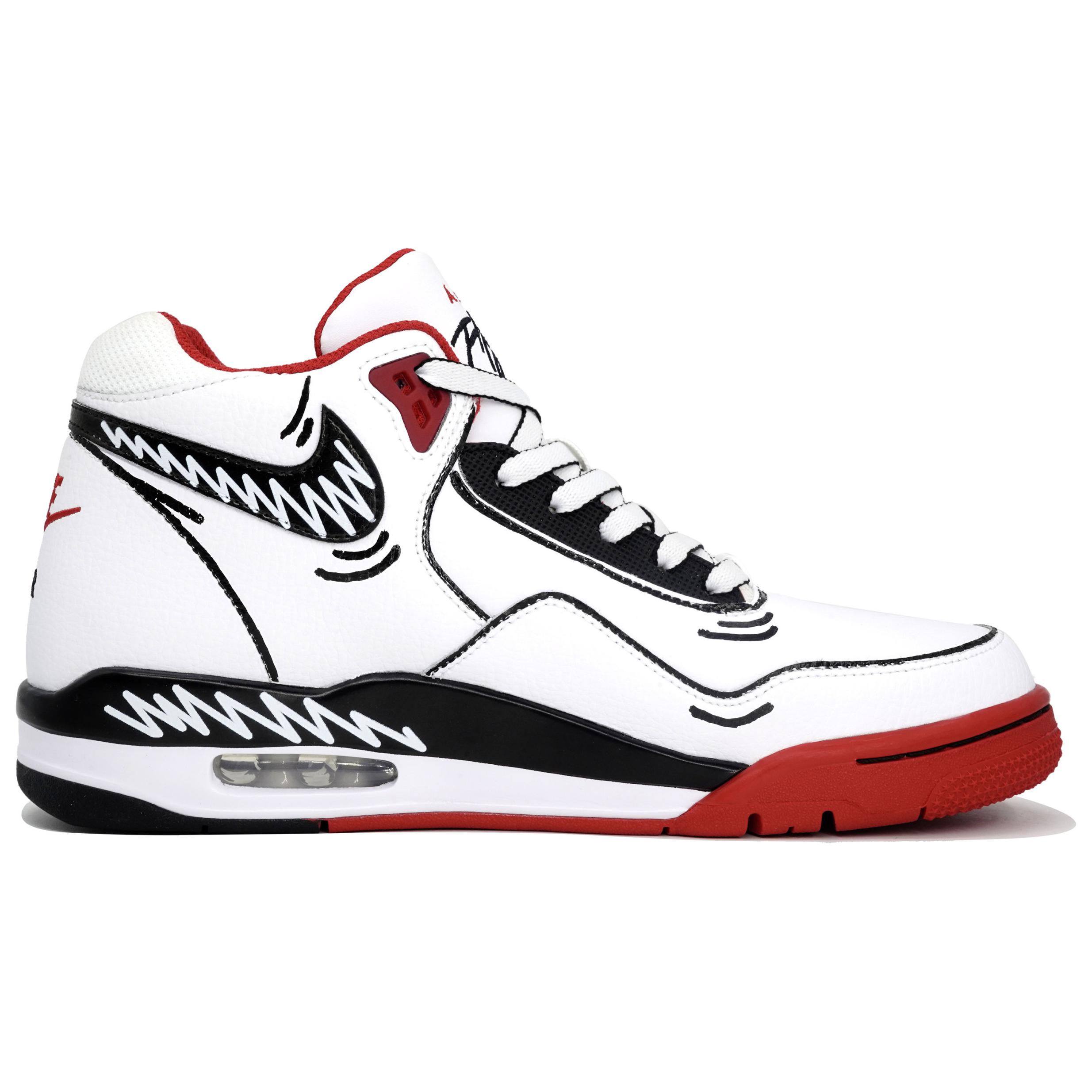 Nike Flight Legacy Mid top Vintage Basketball Shoes Unisex Red White Black