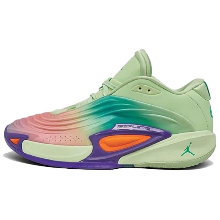 Jordan Luka 3 Slip Resistant Abrasion Resistant Low top Basketball Shoes Men's Green Cyan Purple