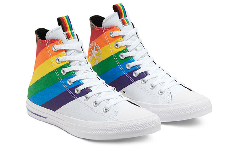 Кеды Converse Chuck Taylor All Star (белый / фиолетовый / синий / зеленый) — Белый / фиолетовый / синий / зелёный — фото 3