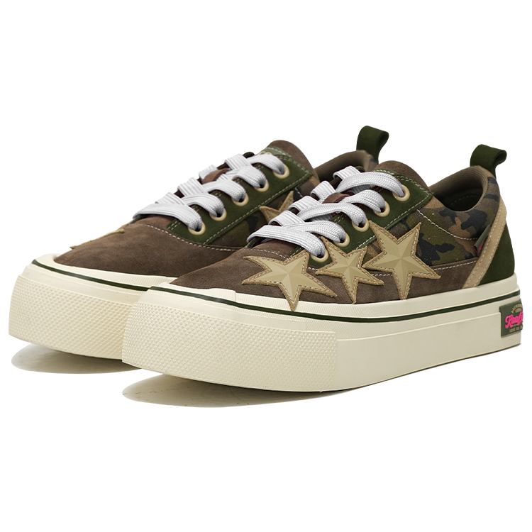 KAALIXTO Low top Canvas Shoes Unisex Camouflage American Vintage