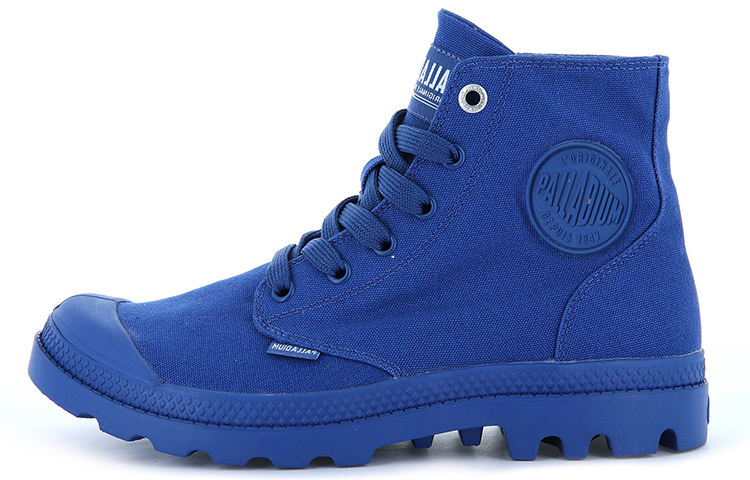 Palladium Mono Chrome Slip Resistant Abrasion Resistant High top Canvas Shoes Unisex Blue