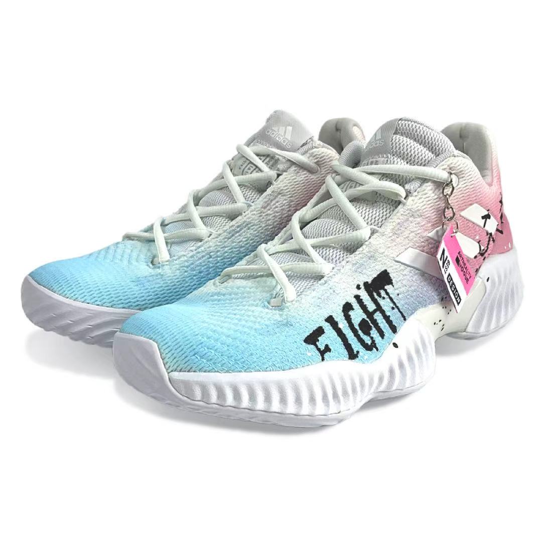 Adidas Pro Bounce 2018 Cushioning Slip Resistant Cushioning Slip Resistant Low top Basketball Shoes Men’s Blue Pink