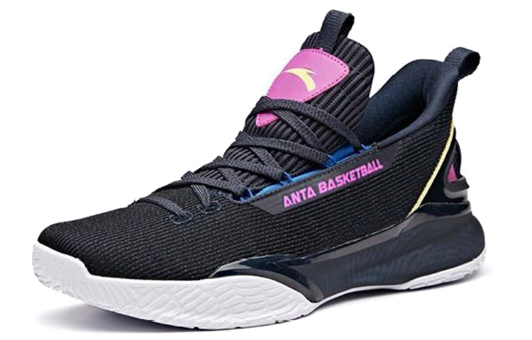 Anta KT Thompson Training Cushioning Slip Resistant Low top Performance Basketball Shoes Men’s Black Purple