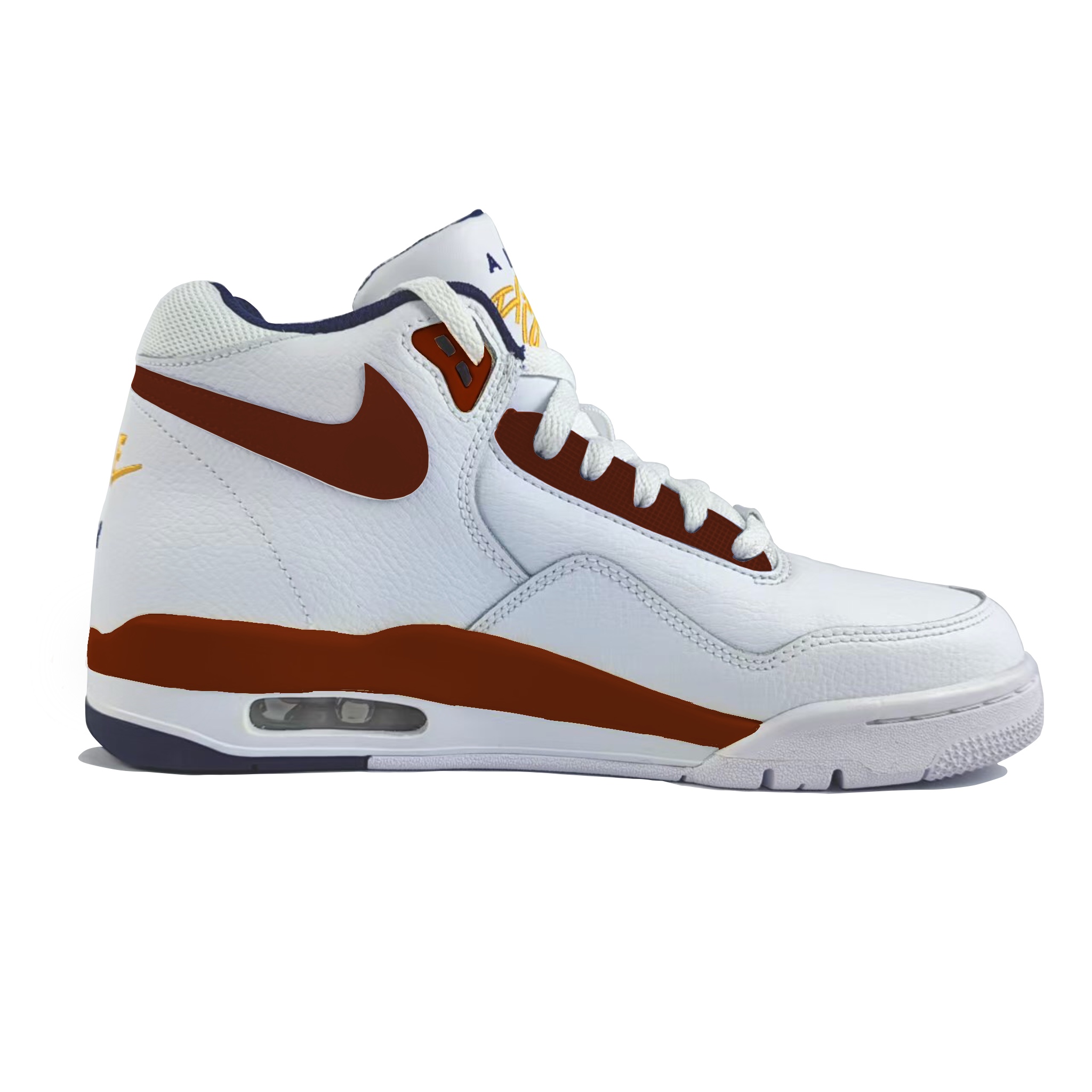 Nike Flight Legacy Cushioning Slip Resistant Abrasion Resistant High top Vintage Basketball Shoes Men’s White