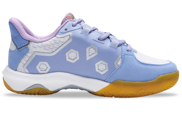 KUMPOO Yufeng Slip Resistant Abrasion Resistant Low top Badminton Shoes Unisex Light Purple Blue