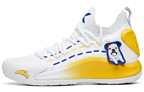 PECHOIN X ANTA Basketball Shoes Women's Mid Top White/Yellow