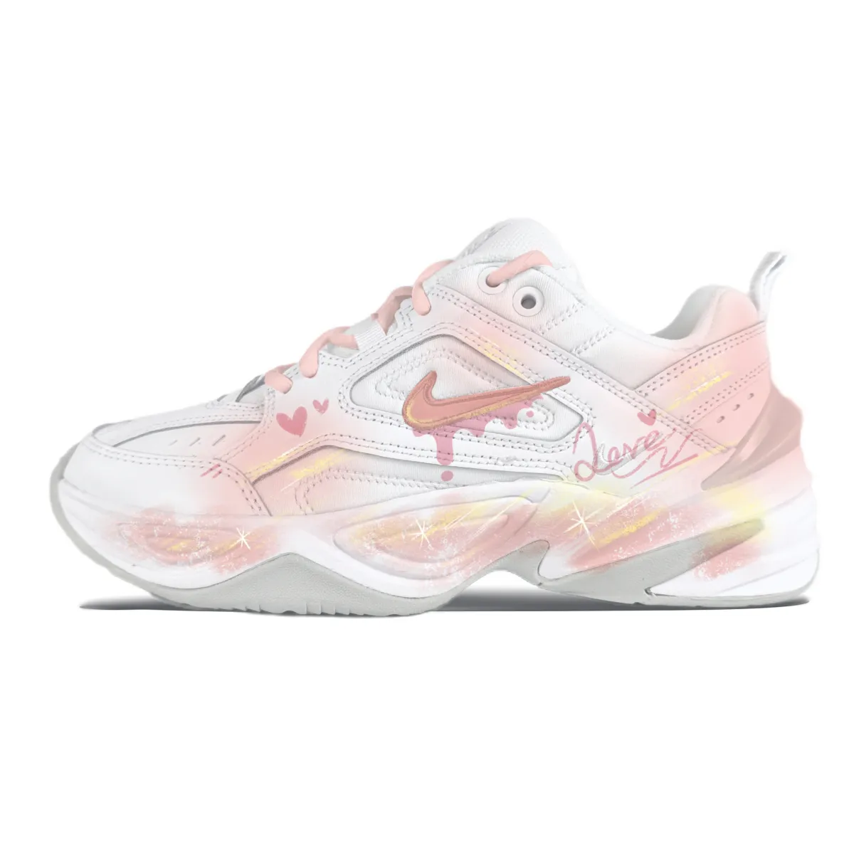 Nike M2K Tekno Peach Juice Bubble Abrasion Resistant Breathable Abrasion Resistant Breathable Low top Chunky Sneakers