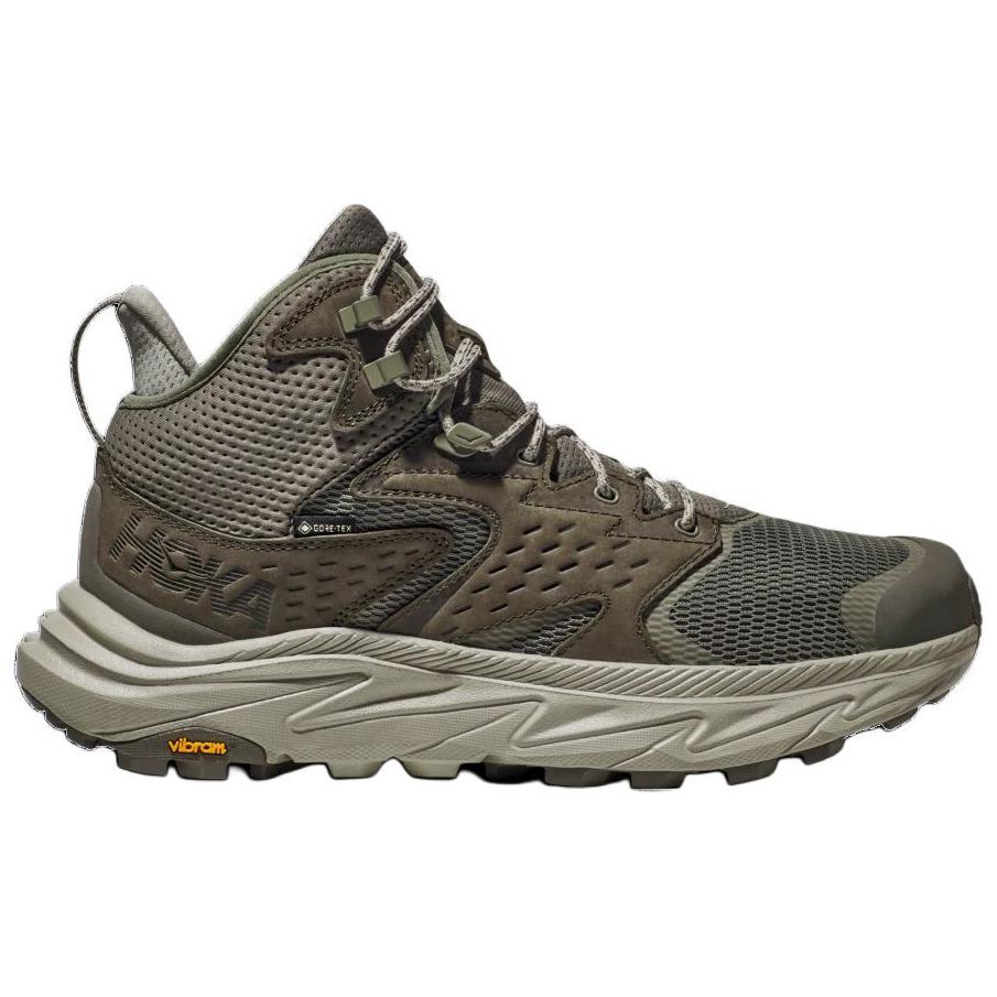 HOKA ONE ONE Slip Resistant Abrasion Resistant High top Mountaineering Shoes Men’s Green