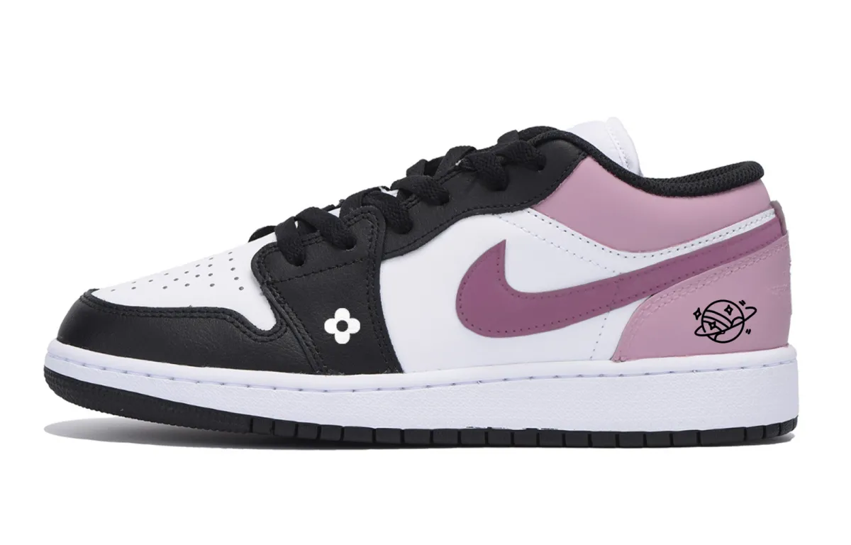 Jordan Air Jordan 1 Low top Vintage Basketball Shoes Men's White Pink