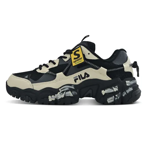 FILA Fluid Abrasion Resistant Low top Chunky Sneakers Unisex Beige White Black