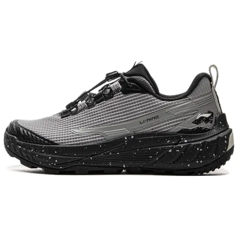 Li Ning Outdoor CF Tracing Slip Resistant And Abrasion Resistant Coverage Low top Hiking Shoes Women's Gray Black