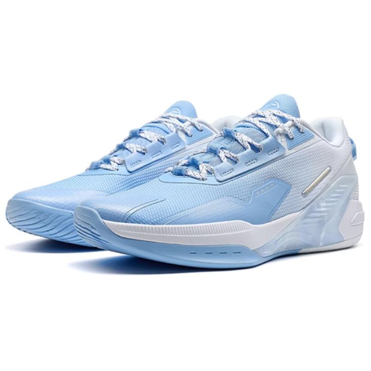 XTEP Serpent Strike Cushioning Abrasion Resistant Cushioning, Wear Resistant Low top Basketball Shoes Men’s White Blue