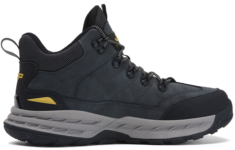 Jeep Mountaineering Collection Slip Resistant Abrasion Resistant Mid top Outdoor Shoes Men’s Black Gray