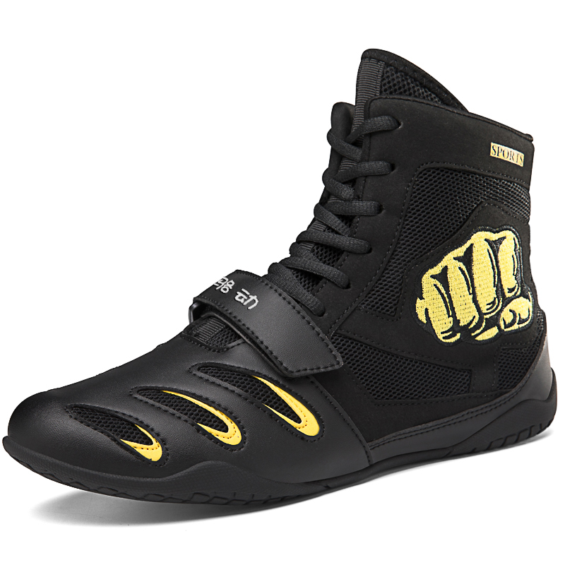 LUODONG Boxing Cow Leather Lightweight Cushioning Slip Resistant Lightweight Cushioning Slip Resistant High top