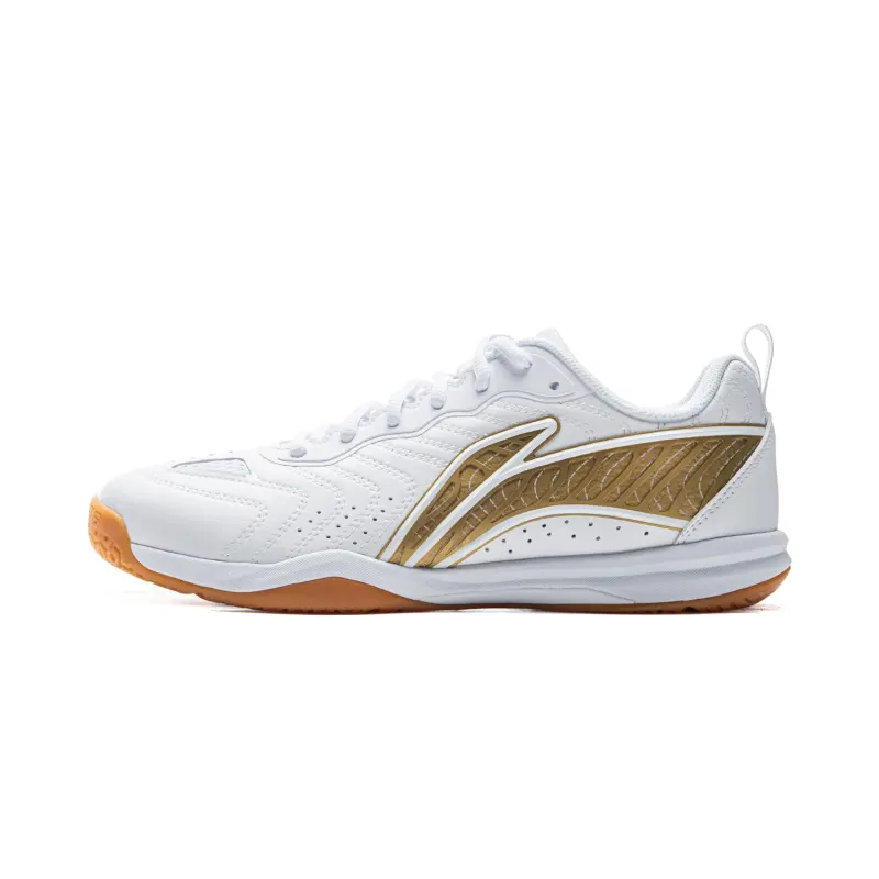 Li Ning Training Scenario Low top Table Tennis Shoes Unisex White Gold