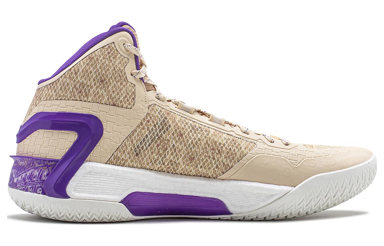 Li Ning Liren 4 Basketball Shoes Unisex High Top Yellow/Brown