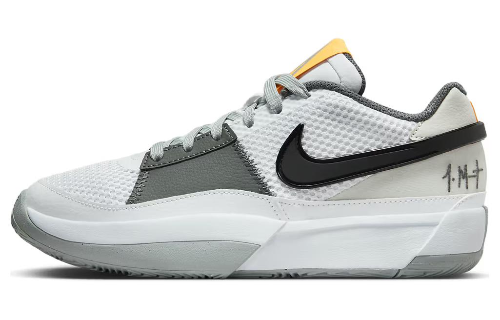 Nike Ja 1 Morant generation \"Light Smoke Grey\" Morant 1 generation fashionable and versatile shock-absorbing and non-slip low-top basketball shoes men's white gray foreign version