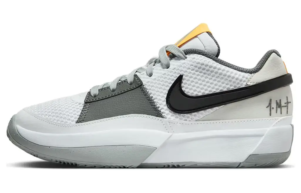 Nike Ja 1 'Light Smoke Grey Morant 1 Cushioning Slip Resistant Low top Basketball Shoes Men's White Gray