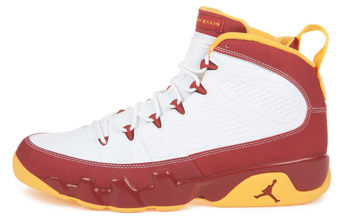 Jordan Air Jordan 9 Retro Bentley Ellis (Crawfish) Comfortable Casual Mid-top Retro Basketball Shoes Men's White Red Yellow
