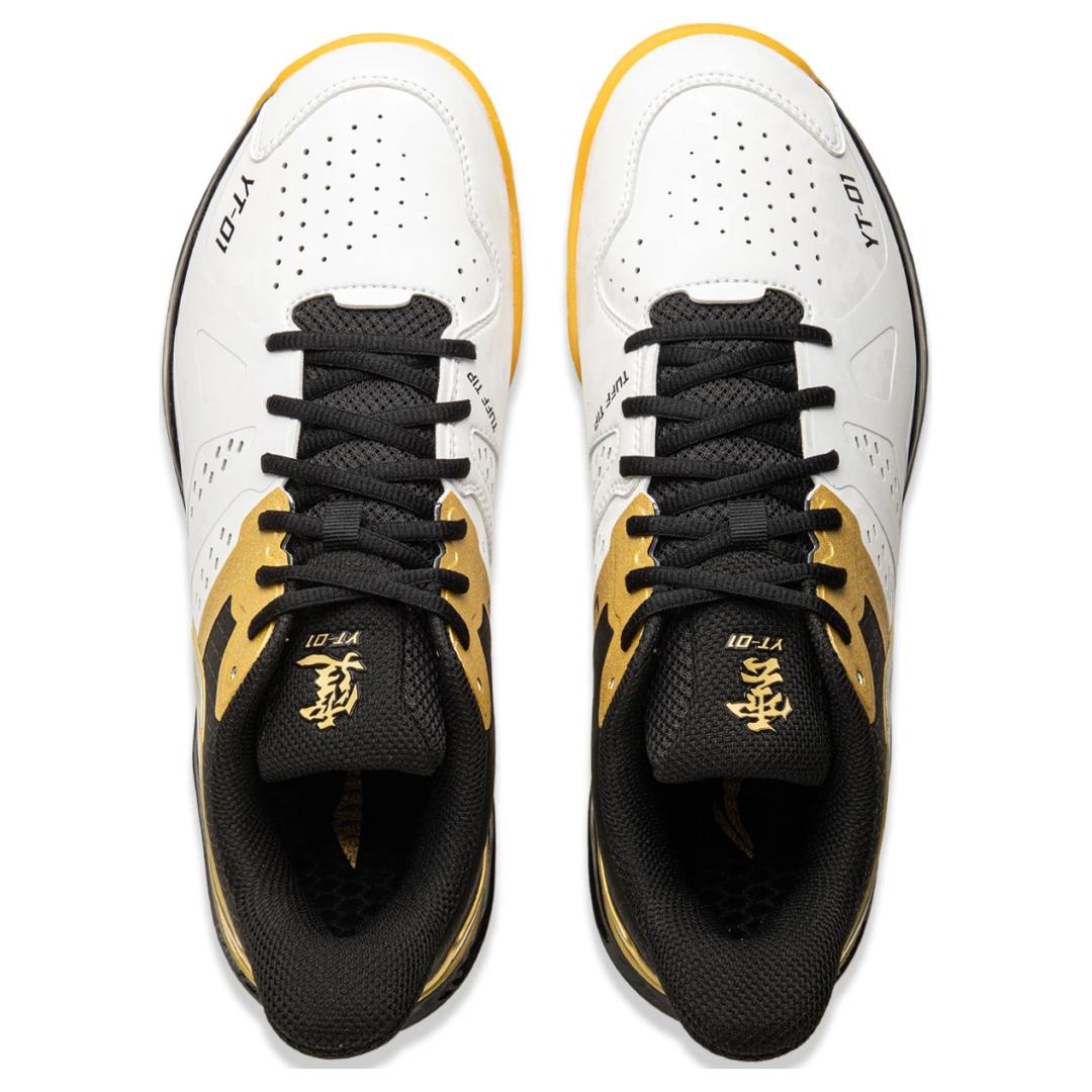 Li Ning Cloud Thunder Lightweight Rebound Low top Badminton Shoes Unisex White Black Gold