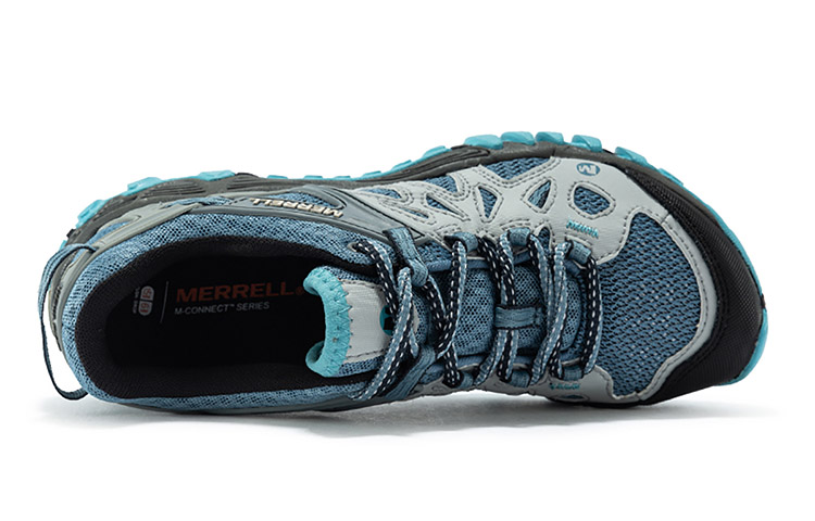 MERRELL All Out Blaze Lightweight Slip Resistant Abrasion Resistant Low top Outdoor Shoes Women’s Light Blue Black