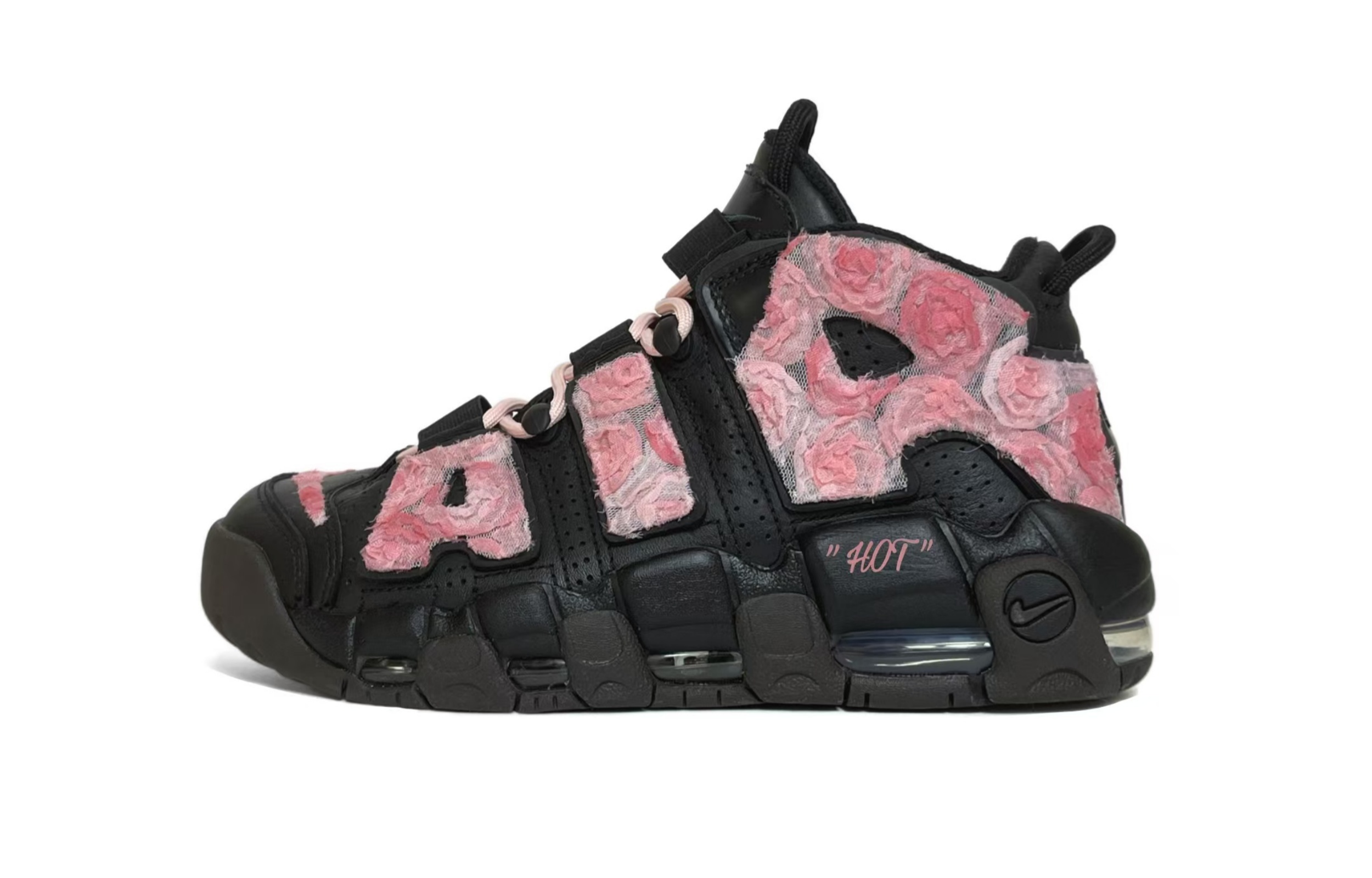 Nike Air More Uptempo Romantic Rose Cushioning Abrasion Resistant Cushioning, Wear Resistant Mid top