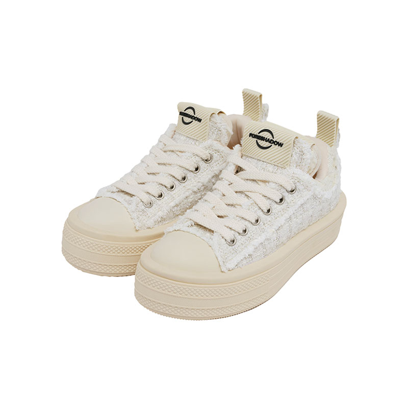 Foreshadow 'Double Uni' 2.0 Low top Canvas Shoes Unisex Vanilla White