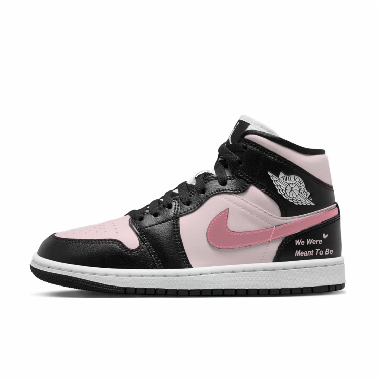 Jordan Air Jordan 1 Wear resistant And Lightweight Mid top Vintage Basketball Shoes Women’s Black