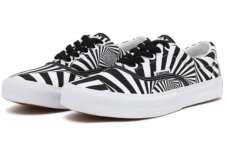 Vision Street Wear Canvas Shoes Unisex Low Top Black White